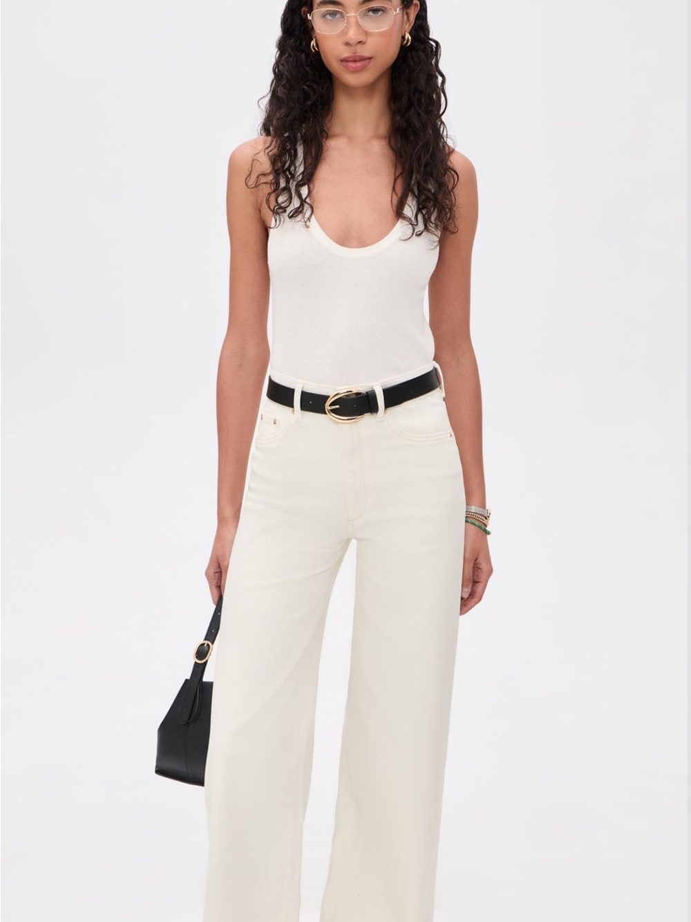 DL1961 Hepburn Wide Leg Jean in eggshell - never worn.